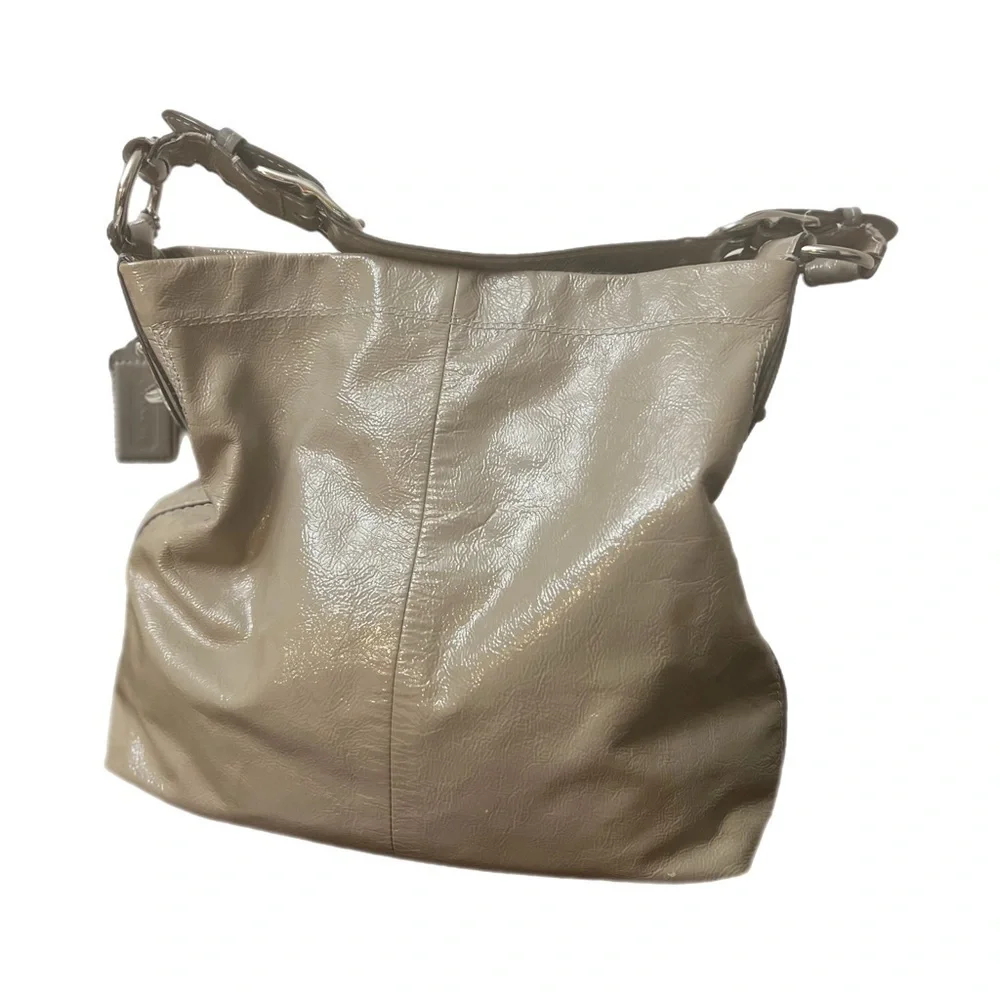 Coach Tan Leather Shoulder Bag with Relaxed Silhouette# 19755